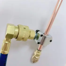 Fanovo 747992830818 Refrigerator Freon Recharge Hose Gauge Piercing Valve Self Sealing R134a #2