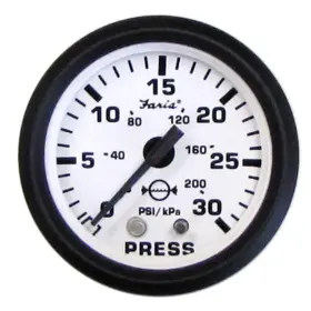 Faria 759266129030 Euro White 2 Inch Water Pressure Gauge 30 Psi Faria 759266129030 Euro White 2 Inch Water Pressure Gauge 30 Psi