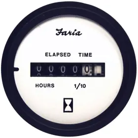 Faria 759266129139 Euro White 2 Inch Hourmeter Digital