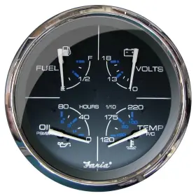 Faria 759266337626 Chesapeake Black 5 Inch Multifunction Gauge