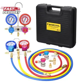 Favorcool 313051730780 Hvac Gauges Ac Manifold Gauge Set For R410a R134a R22 Refrigerant Home Al