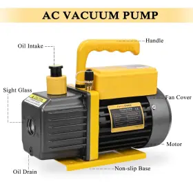 Fc-36t-136g Favorcool 3.6 Cfm 110v 1/4hp Single Stage Rotary Vane Air Vacuum Pump And Ac Manifold G #2