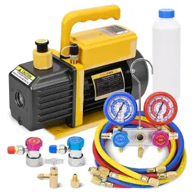 Fc-36t-136g Favorcool 3.6 Cfm 110v 1/4hp Single Stage Rotary Vane Air Vacuum Pump And Ac Manifold G