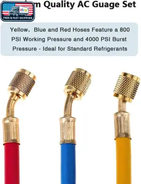 Ct-536-jx Ffmt Shikha 5ft Ac Diagnostic Manifold Freon Gauge Set For R410a R404a R22 R134a #3 Ct-536-jx Ffmt Shikha 5ft Ac Diagnostic Manifold Freon Gauge Set For R410a R404a R22 R134a #3