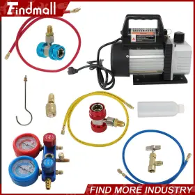 897416 Findmall Ac Manifold Gauge Set Combo 3 Cfm Air Vacuum Pump Hvac R134a Kit A/c #2