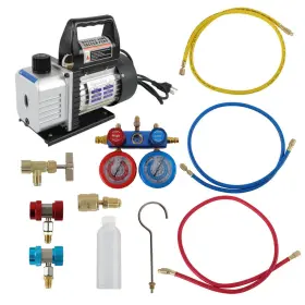 In4038372al Findmall Ac Manifold Gauge Set 1/4hp 3 Cfm Air Vacuum Pump Hvac R134a Kit A/c New In4038372al Findmall Ac Manifold Gauge Set 1/4hp 3 Cfm Air Vacuum Pump Hvac R134a Kit A/c New