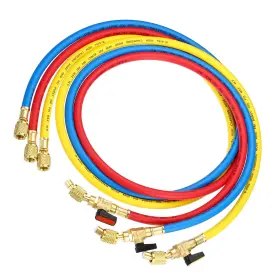 Fipux 617662986995 3pack 1/4 Sae Refrigerant Charging Hose 4.9ft 800 Psi 4000 Manifold Gauge