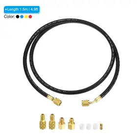 Fipux 617662987046 4 Pack 1/4 Sae Refrigerant Charging Hose 4.9 Ft 800 Psi Manifold Gauge #2