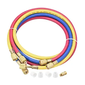 Fipux 639664388553 3pack Refrigerant Charging Hose 1/4 To 0.43 Sae Thread 3.94ft 600psi Tube Hvac