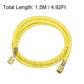 Fipux 639664388577 Charging Hose Tube 1.5m 1/4 Sae Thread 800psi For Ac Refrigeration Yellow #2