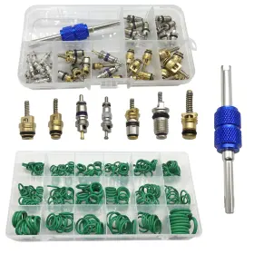 Fitvell 313032729710 Car A/c Repair Kit 270pcs O-ring Set 40pcs Ac Valve Cores With Remover Tool R