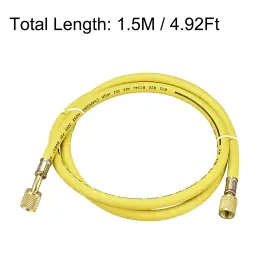 Fixinairp 617662839956 1/4 Sae Thread Charging Hose Tube 600psi 1.5m Yellow For Refrigeration Hvac Pipe #2
