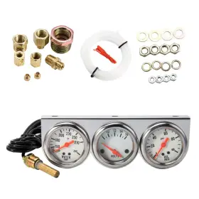 S2yo59d97007142241x50 Fizocosisto Triple Gauge Kit Oil Volt Water 3 In 1 Car Meter Auto Temp