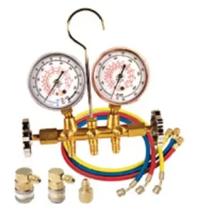 6692 Fjc R12/r134a Brass Dual Manifold Gauge Set