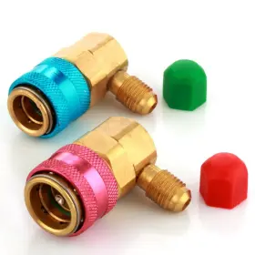 Flexzion 814870025380 Car Ac R134a Quick Connectors System Port Adapters Couplers Low High Set Conv