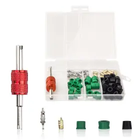 2024271 Flylin 71pcs Ac Air Condition Repair Kit Tool 10pcs Valve Cores 50pcs Hose Ga