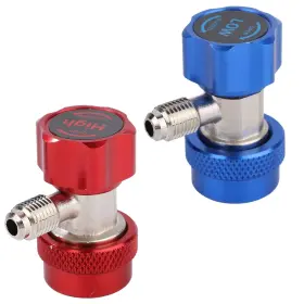 Fukaisu 1086516 2pcs R134a Quick Coupler Adapter Adjustable Hp And Lp 1/4 Inch Sae Car Ac Adapt