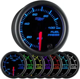 Gs-c711-sm Gauges Black 7 Color 100 Psi Fuel Pressure Gauge Kit - Includes Electronic Sensor Bla