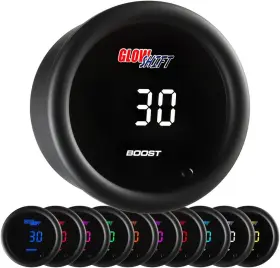 Gauges Gs-tcd01 10 Color Digital 30 Psi Boost/vacuum Gauge Kit - Includes Electronic Pressure Se