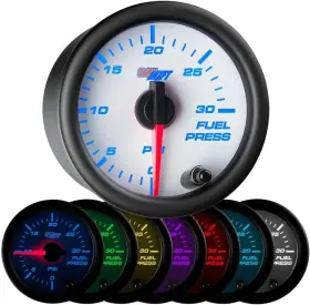 Gs-w711 Gauges 30psi-sm White 7 Color 30 Psi Fuel Pressure Gauge Kit - Includes Electronic Sensor Whit
