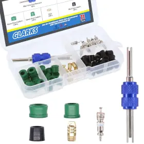 Glarks Gllaqckt-6 71pcs Auto A/c Air Conditioning Valve Core/hose Gaskets/valve/double Head Dua