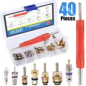 Glarks Gllaqckt-8 40pcs Car Air Conditioner Valve Core Schrader Cores Accessories