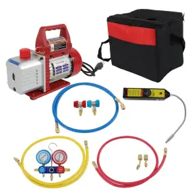 Globalmart-top Gt6281548 Hvac 1/3hp 110v 60hz And A/c Refrigeration Kit Manifold Gauge Air Vacuum Pump 4cfm