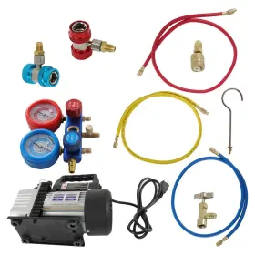 Globalmart-top Gt6281912 Ac Manifold Gauge Set Combo 3 Cfm Air Vacuum Pump Hvac And R134a Kit 110v/60hz