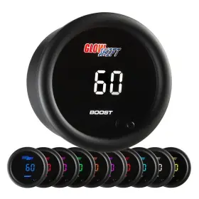 Glowshift 842559100011 10 Color Digital 60 Psi Boost Gauge Kit - Includes Electronic Press