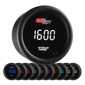 Glowshift 842559100141 10 Color Digital 1 600 Psi Nitrous Pressure Nos Gauge Kit - Includes Electron
