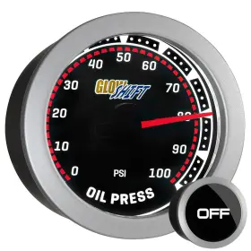 Glowshift 842559102060 Tinted Series 100 Psi Oil Pressure Gauge Kit - Includes Sensor White