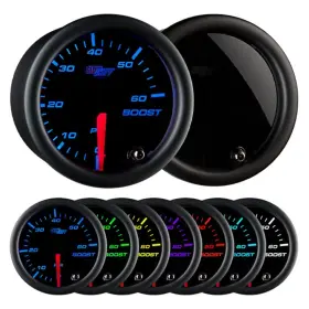 Glowshift 842559102305 Tinted 7 Color 60 Psi Turbo Boost Gauge Kit - Includes Mechanical Hose And Fitt