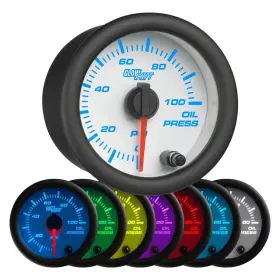 Glowshift 842559102947 White 7 Color 100 Psi Oil Pressure Gauge Kit - Includes Electronic Sensor W Glowshift 842559102947 White 7 Color 100 Psi Oil Pressure Gauge Kit - Includes Electronic Sensor W