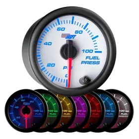 Glowshift 842559103029 White 7 Color 100 Psi Fuel Pressure Gauge Kit - Includes Electronic Sensor