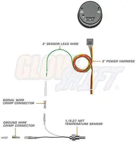 Glowshift 842559103043 White 7 Color 260 F Transmission Temperature Gauge Kit - Includes E #2