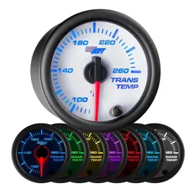 Glowshift 842559103043 White 7 Color 260 F Transmission Temperature Gauge Kit - Includes E