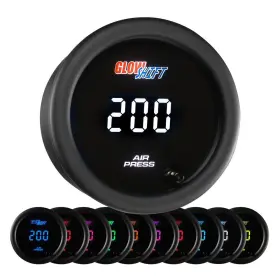 Glowshift 842559109861 10 Color Digital 200 Psi Air Pressure Gauge Kit - Includes Electron