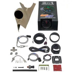 F-350 Glowshift 842559128329 3in1 Diesel Gauge Package Compatible With Ford Super Duty F-250 7.3l Po