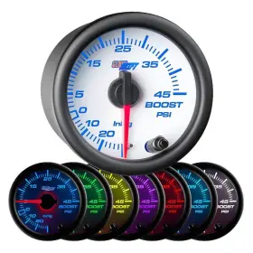 Glowshift 842559129746 White 7 Color 45 Psi Turbo Boost/vacuum Gauge Kit - Includes Mechan