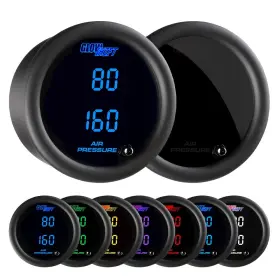 Gs-t713 Glowshift Tinted 7 Color Dual Digital 220 Psi Air Pressure Gauge Kit - For Ride Sus
