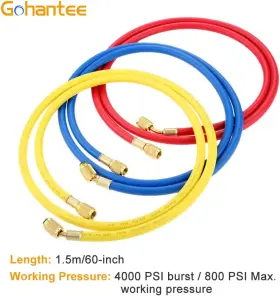 Gohantee 313026349351 R410a Ac Charging Hose Set 60 1/4ftft Sae 800 Psi For Hvac Air Condition Refrige #2 Gohantee 313026349351 R410a Ac Charging Hose Set 60 1/4ftft Sae 800 Psi For Hvac Air Condition Refrige #2