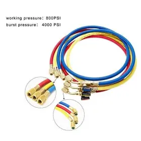 Gohantee 313037668663 Refrigerant Charging Hose With Ball Valves Hvac Hoses 1/4ftft Sae R410a 800 Psi Fi #3
