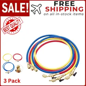 Gohantee 313037668663 Refrigerant Charging Hose With Ball Valves Hvac Hoses 1/4ftft Sae R410a 800 Psi Fi