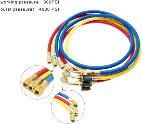 Gohantee 692758454862 Refrigerant Charging Hose With Ball Valves Hvac Hoses 1/4ftft Sae R410a 800 Psi 3 #3 Gohantee 692758454862 Refrigerant Charging Hose With Ball Valves Hvac Hoses 1/4ftft Sae R410a 800 Psi 3 #3