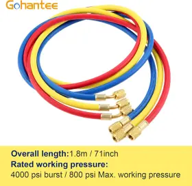 Gohantee 696397700311 R410a Ac Refrigerant Charging Hoses 70 Inch Hvac Hose Set With 1/4 #2