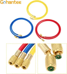 Gohantee 696397700311 R410a Ac Refrigerant Charging Hoses 70 Inch Hvac Hose Set With 1/4 #3