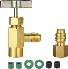 Gohantee 705353614576 R134a Can Tap With Tank Adapter 1/4 Sae Female And 1/2 Male - Puncture Ref Gohantee 705353614576 R134a Can Tap With Tank Adapter 1/4 Sae Female And 1/2 Male - Puncture Ref
