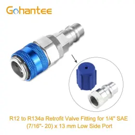 Gohantee 720310346307 R-12 To R-134a Retrofit Valve 7/16 Low Side Port Adapter With Blue Dust Ac Ca #3