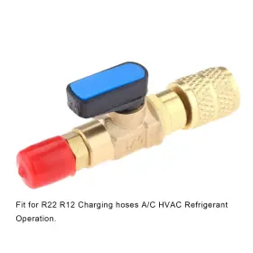 Gohantee 720310346635 Refrigerant Ball Valve Adapter 1/4 Inch Sae For Air Conditioner Hvac A/c Automoti #2
