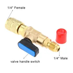 Gohantee 720310346635 Refrigerant Ball Valve Adapter 1/4 Inch Sae For Air Conditioner Hvac A/c Automoti #3
